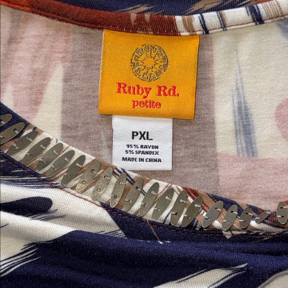 Ruby Rd. Multicolor Abstract Dolman Long Sleeve T… - image 6